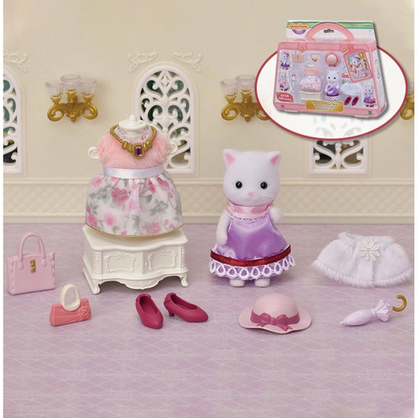 Sylvanian Families - 5461 - Grande soeur chat persan et sa valisette de mode