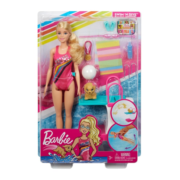 Poupée Barbie natation Mattel : King Jouet, Barbie et poupées mannequin  Mattel - Poupées Poupons