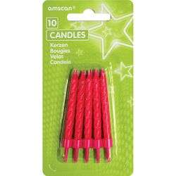 10 Bougies anniversaire scintillantes rose