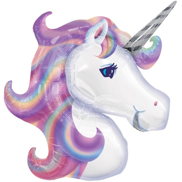Ballon aluminium magic licorne 83x73 cm