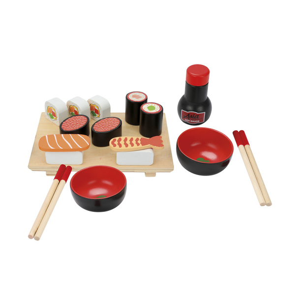 Set De Sushis En Bois - Jeu D'imitation Cuisine Japonaise Pour Enfants Avec Plateau Et Accessoires