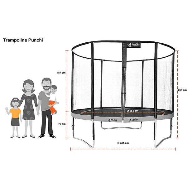 Trampoline Aloe 300 et ses 3 accessoires