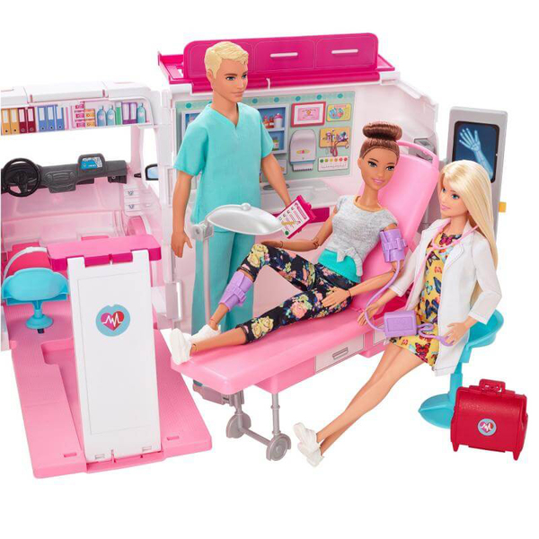 Véhicule médical Barbie et Ken docteurs