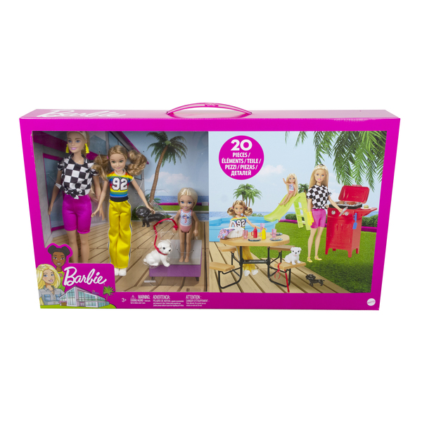 Coffret poupée Barbie - Piscine et Barbecue entre sœurs 