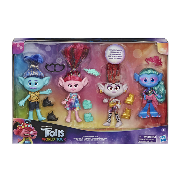 Pack 4 poupées fashion - Trolls