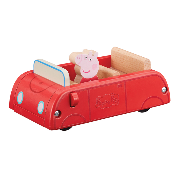 Voiture en bois et figurine Peppa Pig