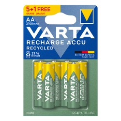 Piles rechargeables VARTA LR06 AA 2100 mAH 5+1 gratuite