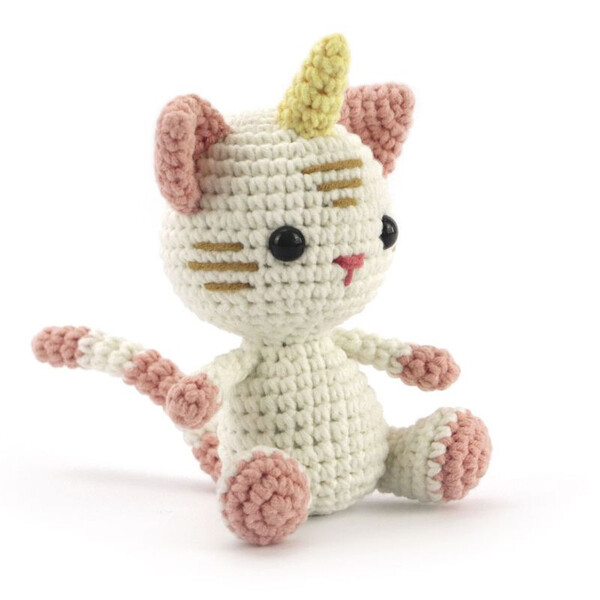 Kit DIY doudou au crochet Amigurumi - Chat licorne