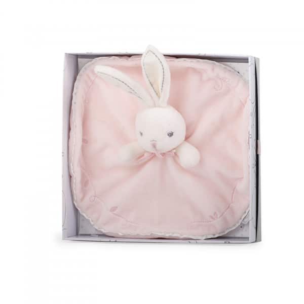 Perle - Doudou rond lapin rose 20 cm