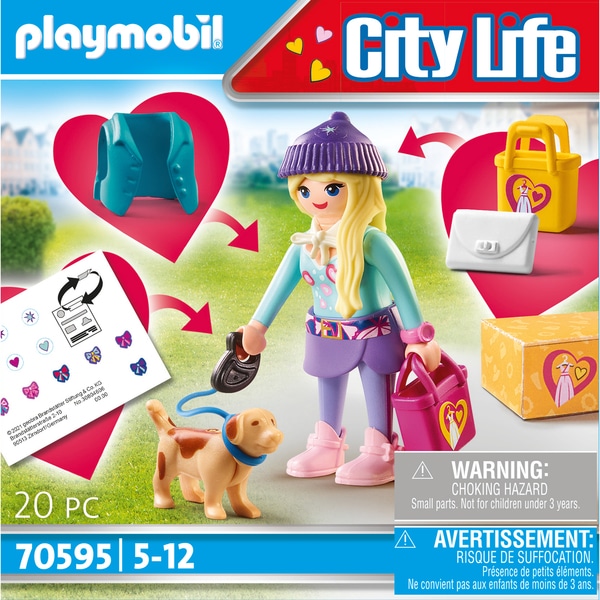 70595 - Playmobil City Life - Mannequin avec chien