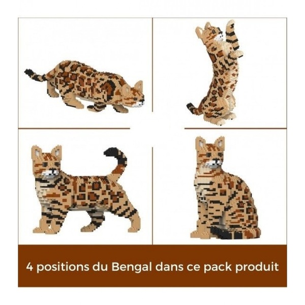 Jeu de construction Jekca - Chat bengal brun 4en1