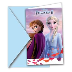 Cartes d'invitation - La Reine des Neiges 2 - lot de 6