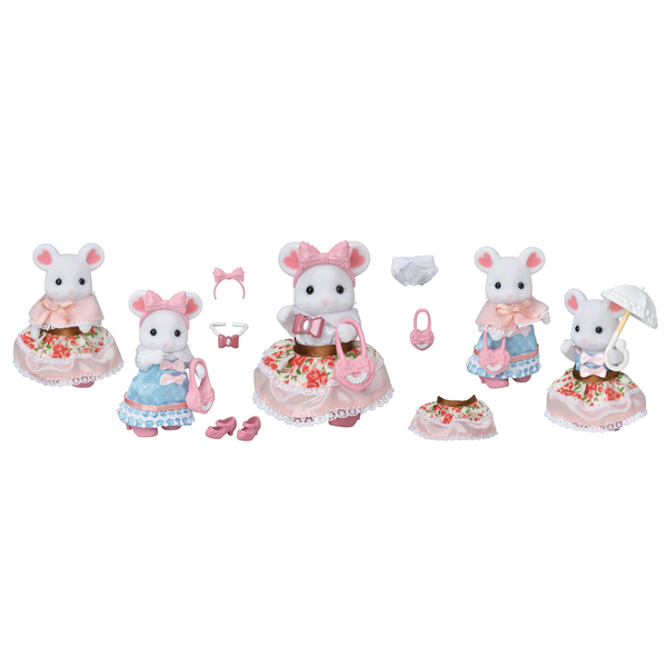 Sylvanian Families - 5540 - Grande sœur souris marshmallow et sa valisette de mode