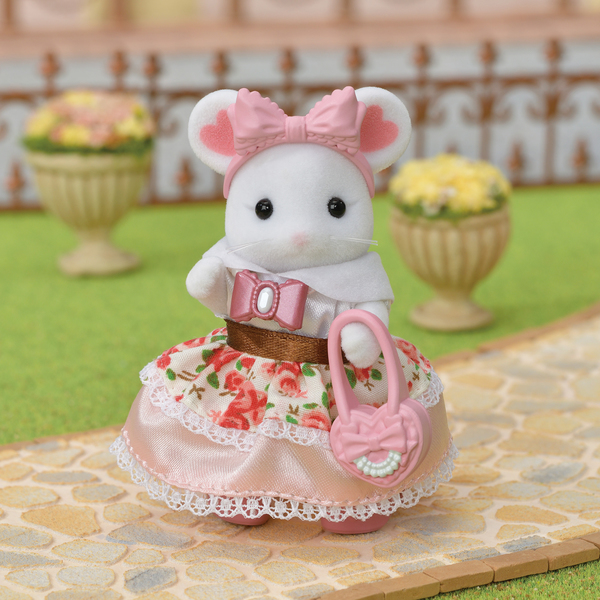 Sylvanian Families - 5540 - Grande sœur souris marshmallow et sa valisette de mode