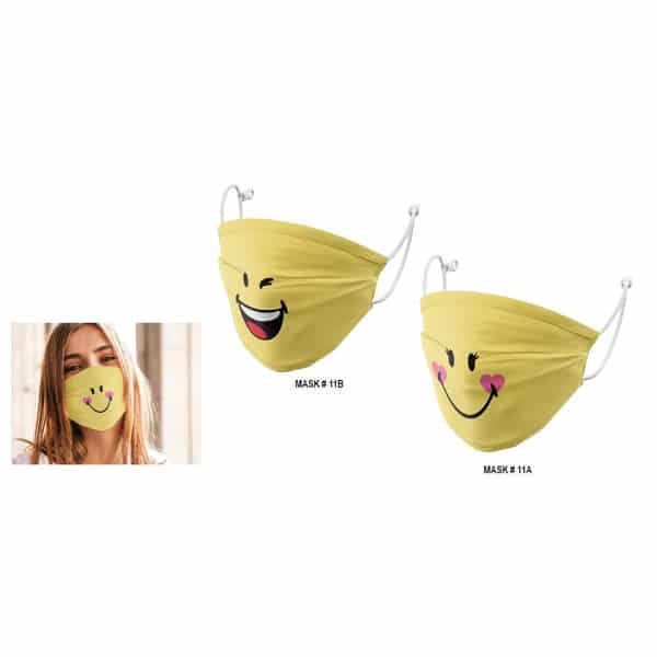 Lot de 2 masques Smiley en assortiment