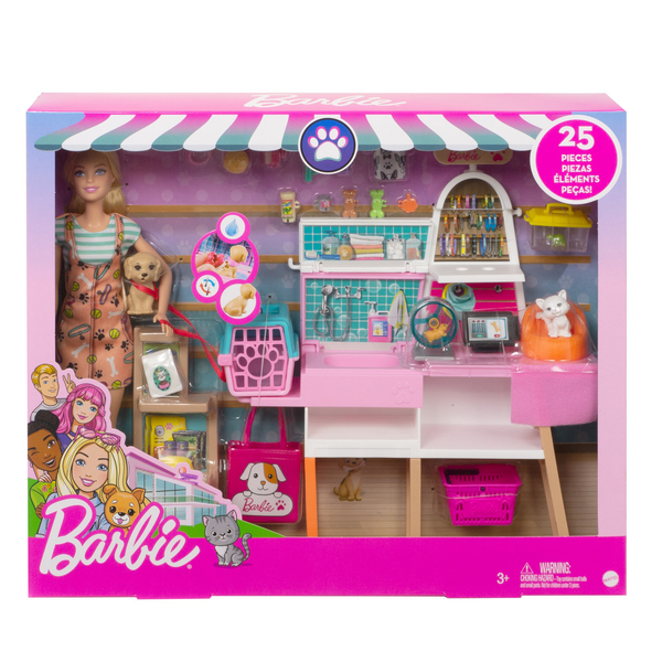 Barbie et son salon de toilettage pour animaux Mattel : King Jouet, Barbie  et poupées mannequin Mattel - Poupées Poupons