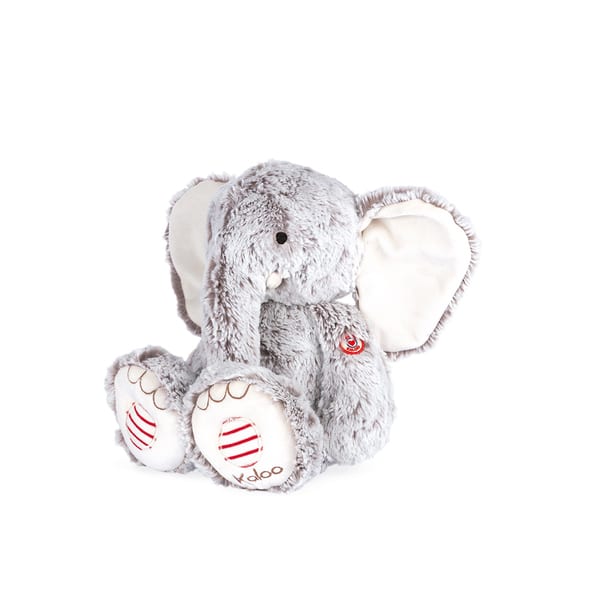 Peluche éléphant gris Noa Kaloo Rouge large