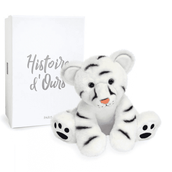 Peluche bébé tigre banc 25 cm