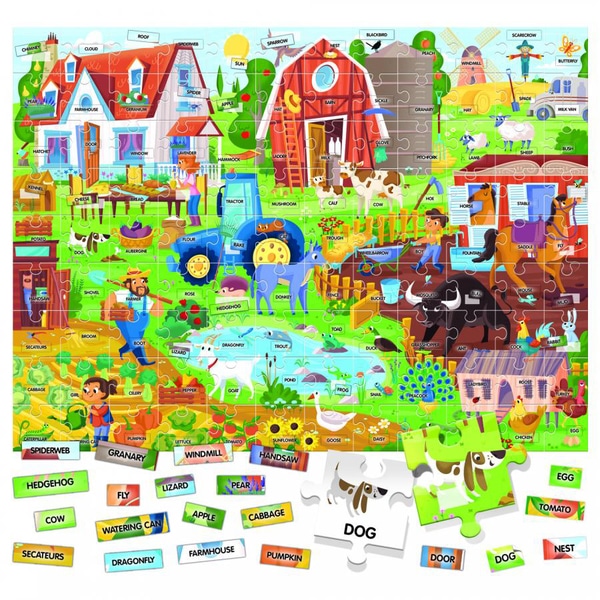 Puzzle Anglais facile 100 mots - La Ferme