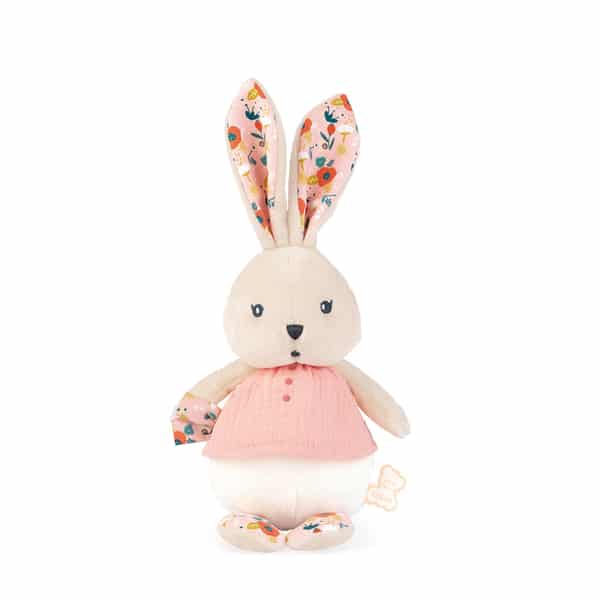 Doudou pantin lapin coquelicot 25 cm - Kdoux