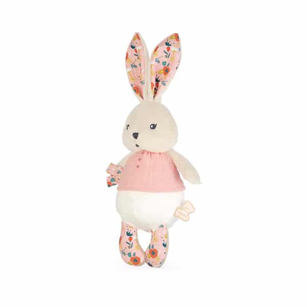 Doudou pantin lapin coquelicot 25 cm - Kdoux