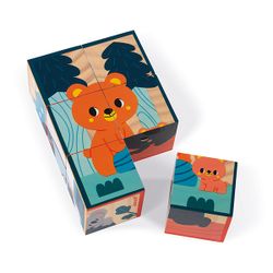 6 cubes en bois animaux WWF 