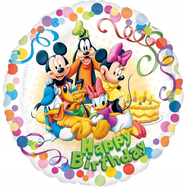Ballon Rond 43cm Mickey & Friends Happy Birthday