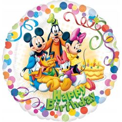 Ballon Rond 43cm Mickey & Friends Happy Birthday