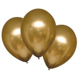 6 Ballons satin doré