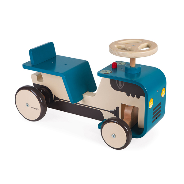 Porteur tracteur en bois bleu