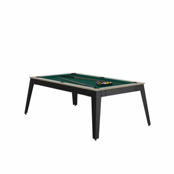 Billard Steel Oslo gris avec plateau