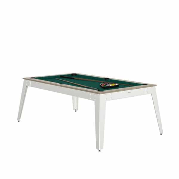 Billard Steel Oslo blanc avec plateau