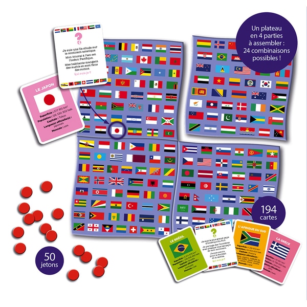 Coffret Drapeaux Du Monde (livre Et Puzzle) à Prix Carrefour