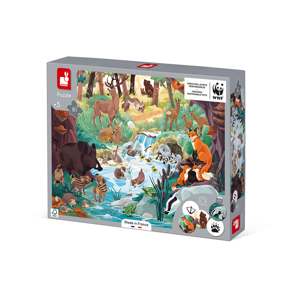 Puzzles empreintes des animaux 81 pièces - Partenariat WWF®