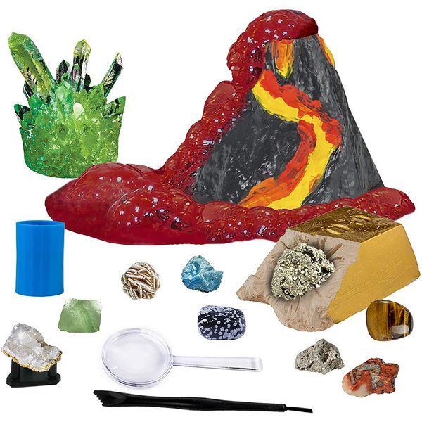 National Geographic – Maxi Kit Explorateur Sciences De La Terre – 5 Expériences (volcan, Tornade, Cristal, Pyrite) + 8 Minéraux – Dès 8 Ans