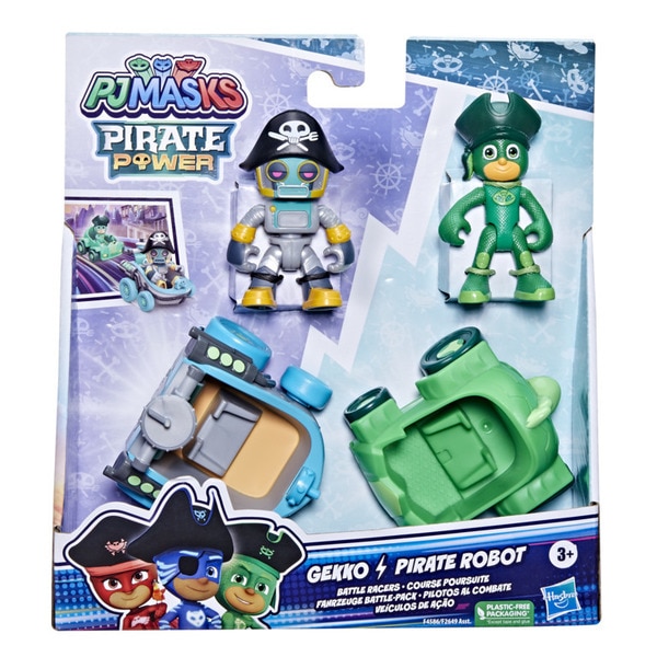 Mini-véhicules et figurines Gekko et Pirate Robot Course poursuite - Pyjamasques