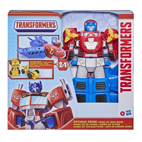 Figurine 38 cm Optimus Prime Jumbo Jet avec figurine Bumblebee - Transformers