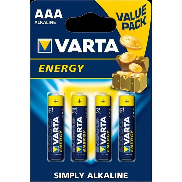 Pack de 4 piles Alcalines AAA/LR03 Varta Energy