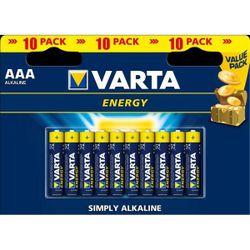 Pack de 10 piles Alcalines AAA/LR03 Varta Energy