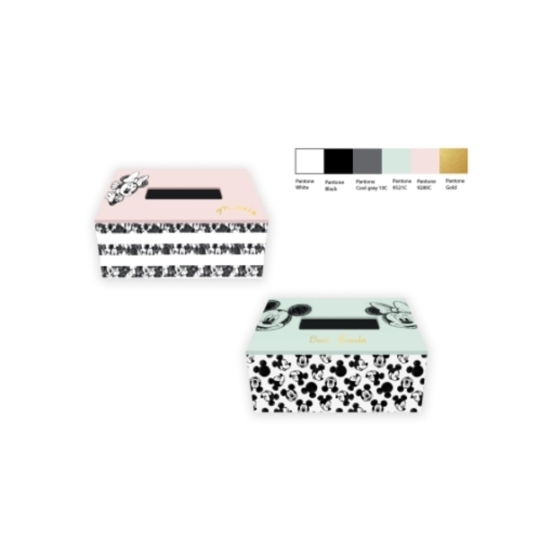 Boite à mouchoir en bois Mickey/Minnie