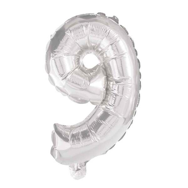 Ballon Chiffre 9 Argent