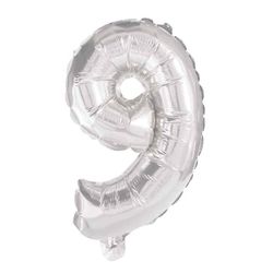 Ballon Chiffre 9 Argent