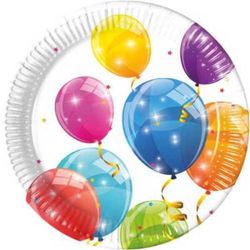 8 assiettes en carton Sparkling Balloons