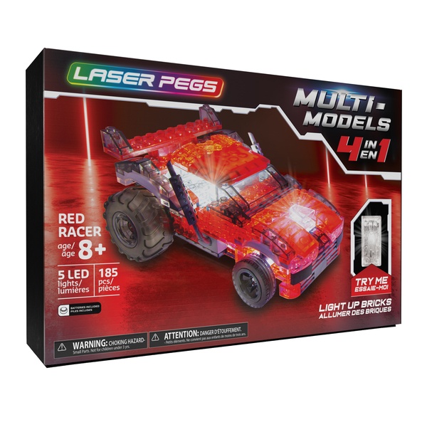 Laser Pegs - Multimodel - Véhicule Rouge - 4 en 1 - 185 pcs