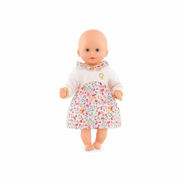 Robe Hiver en Fleurs pour petit poupon de 30 cm