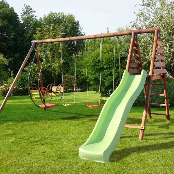 Aire de jeux en bois avec toboggan Jacinthe