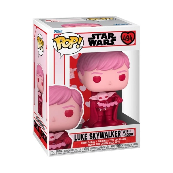 Figurine Grogu et Luke Skywalker Saint Valentin - Star Wars The Mandalorian - Funko Pop- n°494