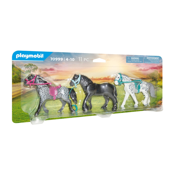 70999 - Playmobil Country - 3 chevaux Frison, Knabstrupper et Andalou  Playmobil : King Jouet, Playmobil Playmobil - Jeux d'imitation & Mondes  imaginaires