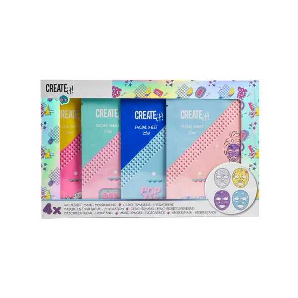 Pack 4 masques hydratants visage Create It!