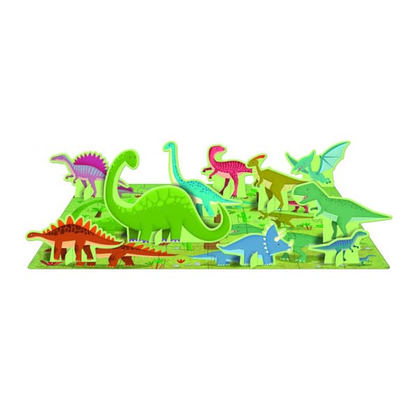 Q-box dinosaures - Livre puzzle et 10 dinosaures